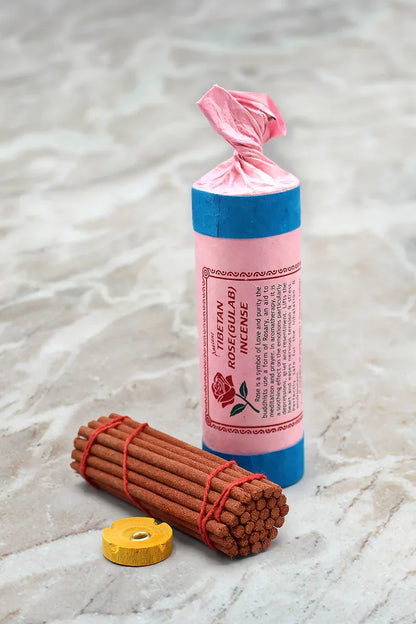 Ancient Tibetan Rose (Gulab) Dhoop Incense Sticks - Vajracrafts