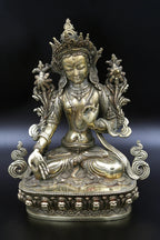 Plain tone Tibetan White Tara statue 9" - Vajracrafts