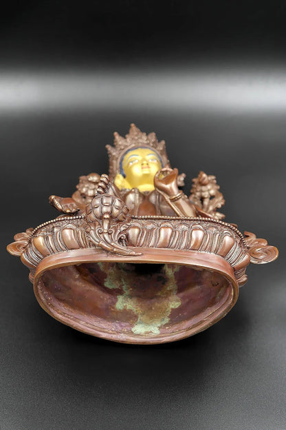 Copper Oxidized Green Tara Statue 8" - Vajracrafts