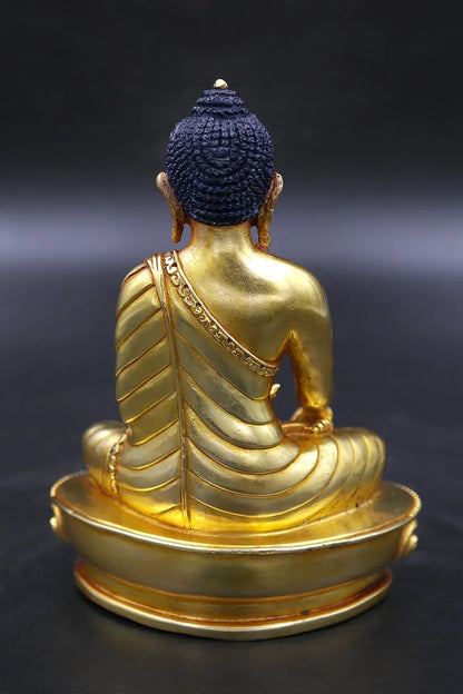 Gold Plated Shakyamuni Buddha Statue 6" - Vajracrafts