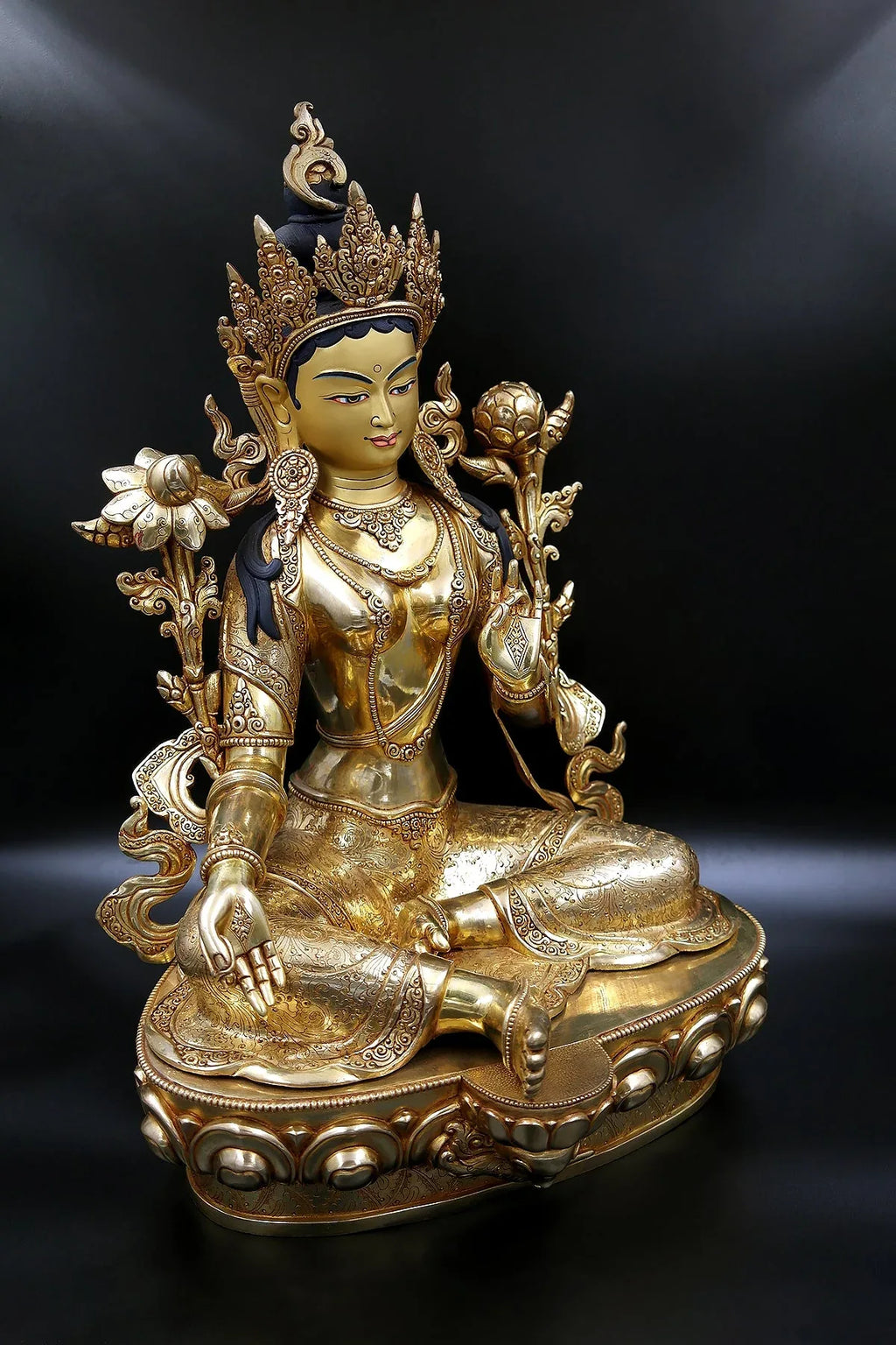 Masterpiece Green Tara Sculpture | Mother Tara Art Nepal 18" - Vajracrafts