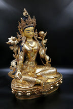 Masterpiece Green Tara Sculpture | Mother Tara Art Nepal 18" - Vajracrafts