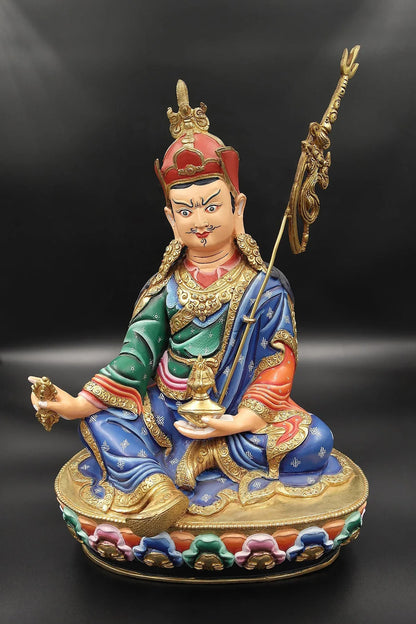 Colorful Guru Padmasambhava Statue 14" - Vajracrafts