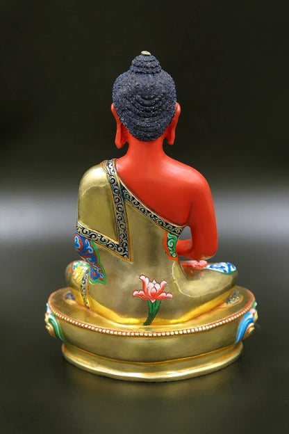 Colorful Amitabha Buddha Statue from Nepal 6" - Vajracrafts