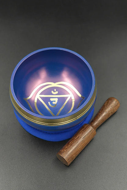 Third Eye Chakra (Ajna) Singing Bowl, Meditation Practice Bowl, 3.2" - Vajracrafts