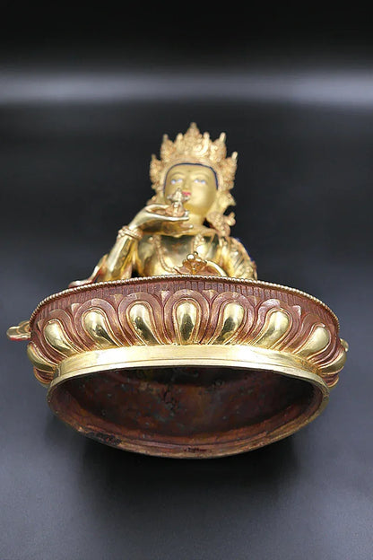 Copper Alloy Partly Gold Plated Vajrasattva Statue, 13" - Vajracrafts
