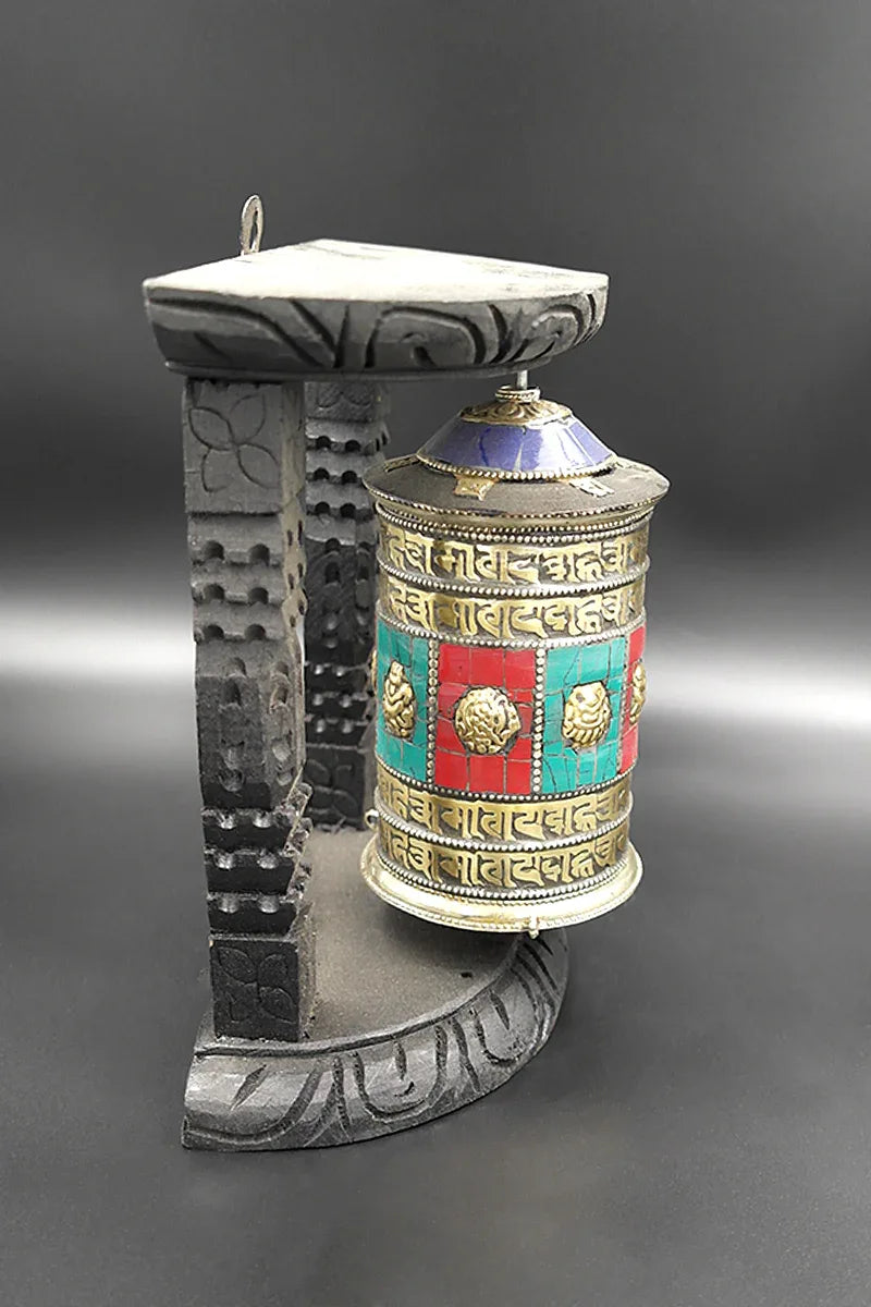 Auspicious Symbols Buddhist Prayer Wheel - Vajracrafts