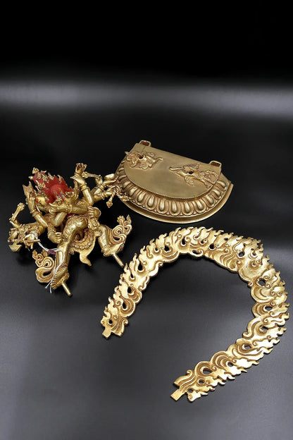 Fully Gold Plated Chakrasamvara Buddhist Statue 9" - Vajracrafts