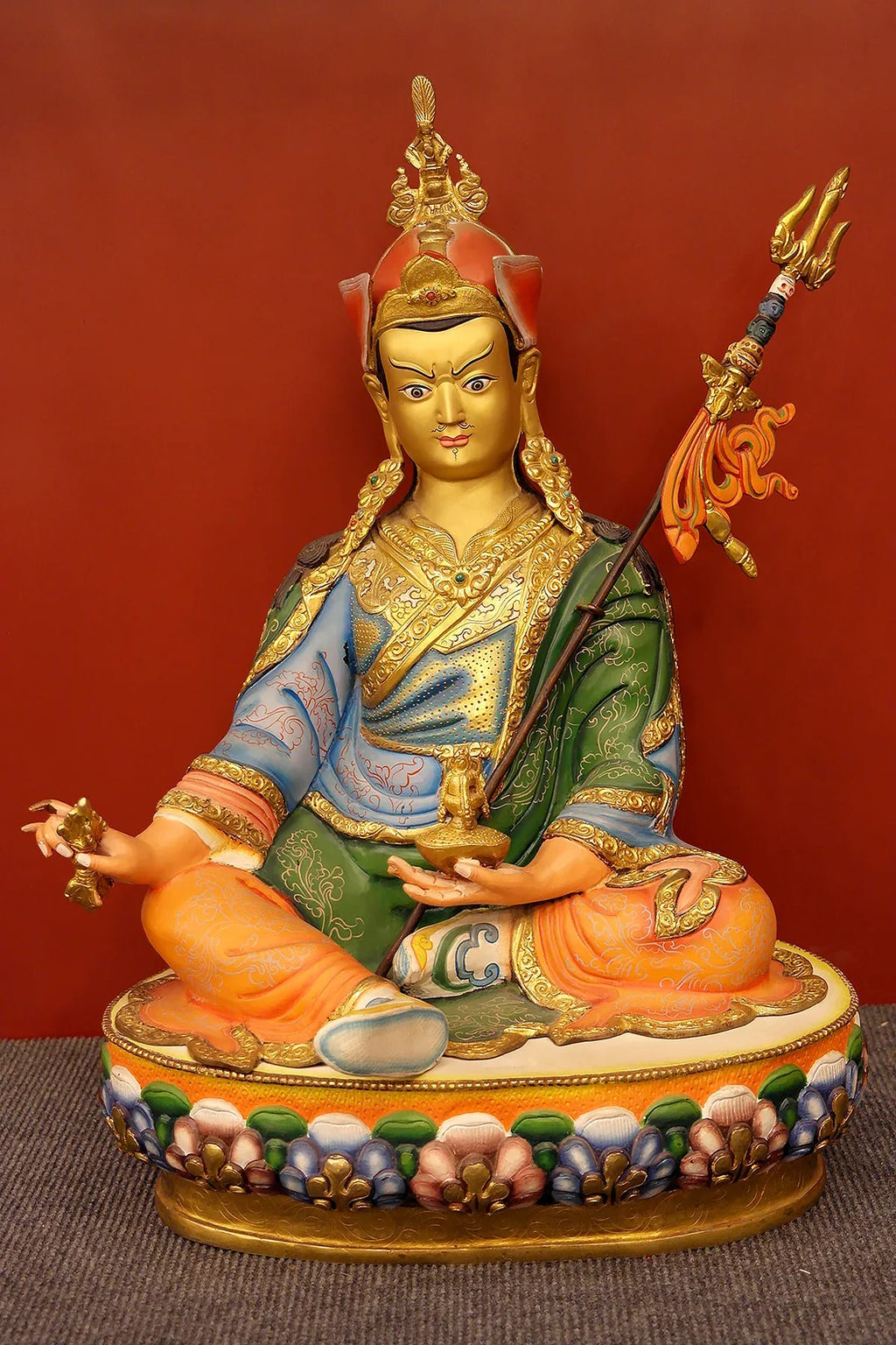 Colorful Guru Rinpoche Padmasambhava Statue, 18" - Vajracrafts