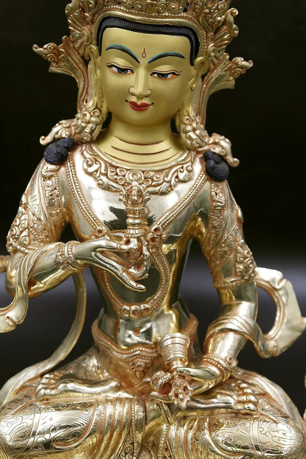 Divine Purity: Gold Plated Vajrasattva Statue, 13" - Vajracrafts