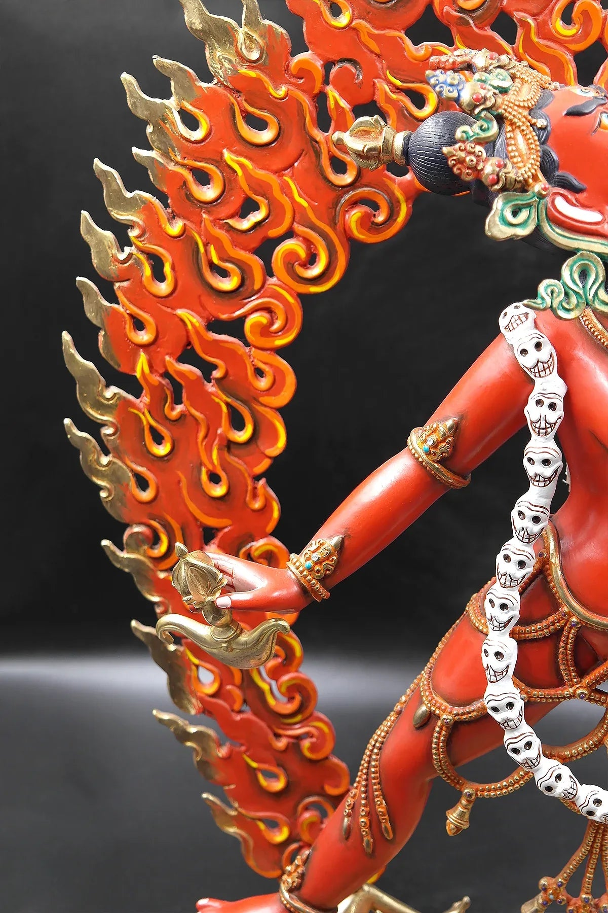Vajra yogini hand painted copper statue 18" - Vajracrafts