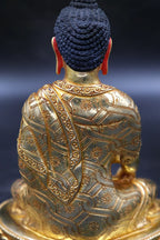 Hand carved Shakyamuni Buddha Statue from Nepal 7" - Vajracrafts