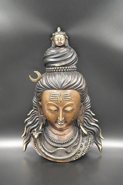 Lord of Lord Shiva Face wall hanging Decorative Showpiece 15" - Vajracrafts
