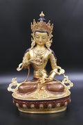 Copper Alloy Partly Gold Plated Vajrasattva Statue, 13" - Vajracrafts