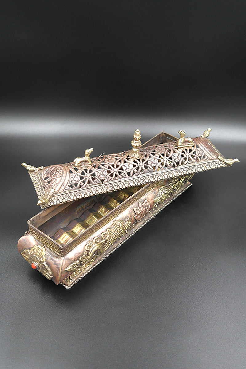 Dragon and Eight Auspicious symbols Tibetan Copper Incense Burner