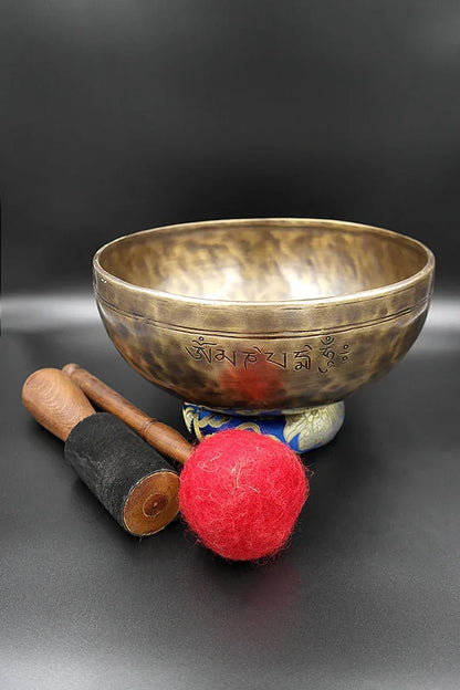 Full Moon Tibetan Singing Bowls from Nepal, hand crafted bowls 10" -Enhance Your Meditation and Relaxation - Vajracrafts