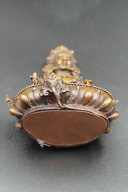 Copper Zambala Statue Handmade statue from Nepal 4" - Vajracrafts