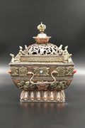 Handmade Copper Tibetan Buddha Incense burner - Vajracrafts