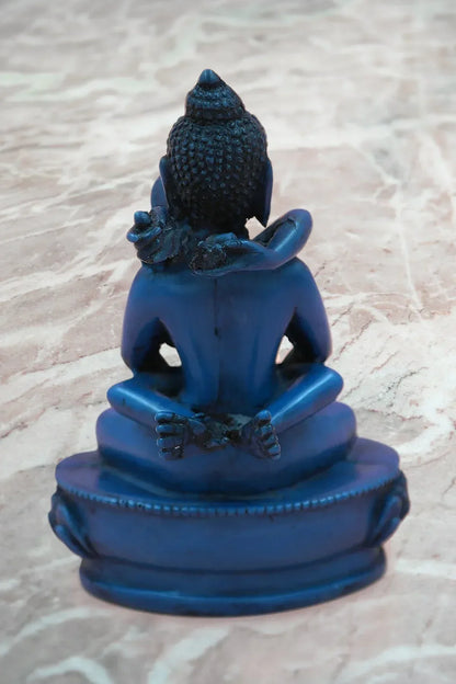 Lapis lazuli tone Buddha Shakti Yab Yum Resin Statue 5" - Vajracrafts