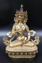 Floral Motif Tibetan Vajrasattva Statue, 9" - Vajracrafts