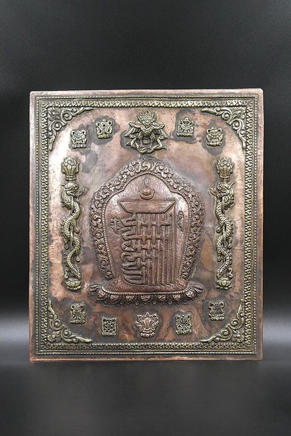 Kalachakra Mantra Wall Hanging with Eight Auspicious Symbols - Vajracrafts