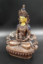 Copper Oxidized Buddhist Aparmita or Amitayus Statue 8" - Vajracrafts
