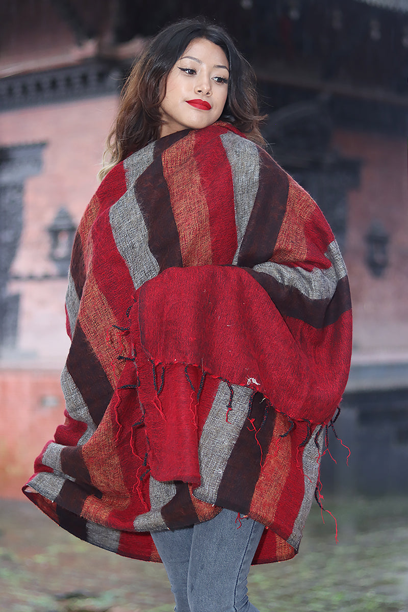 Elegant Colors Himalayan Yak Wool Blanket/Travel Throw