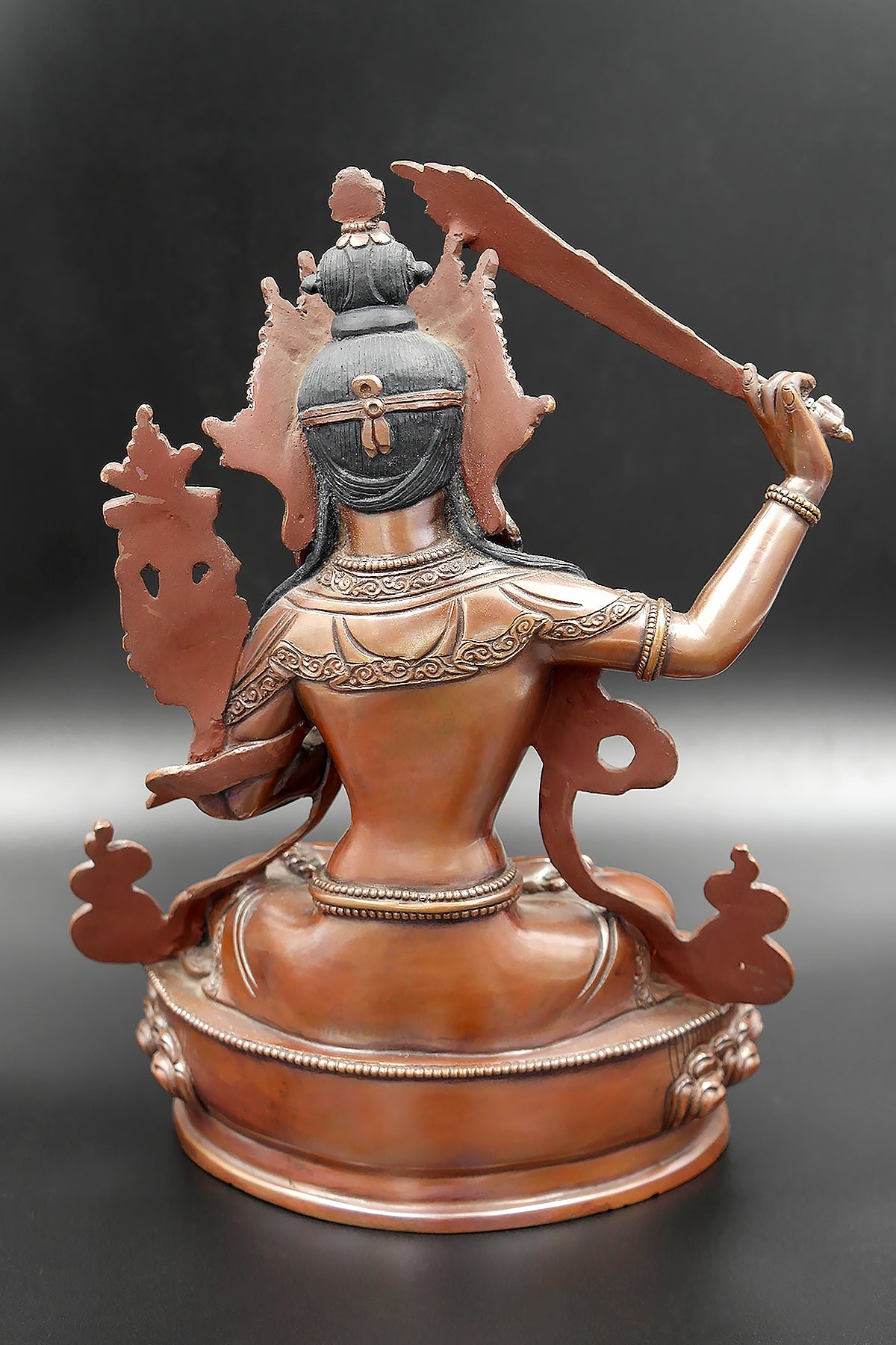 Copper Oxidized Manjushree Statue 8"