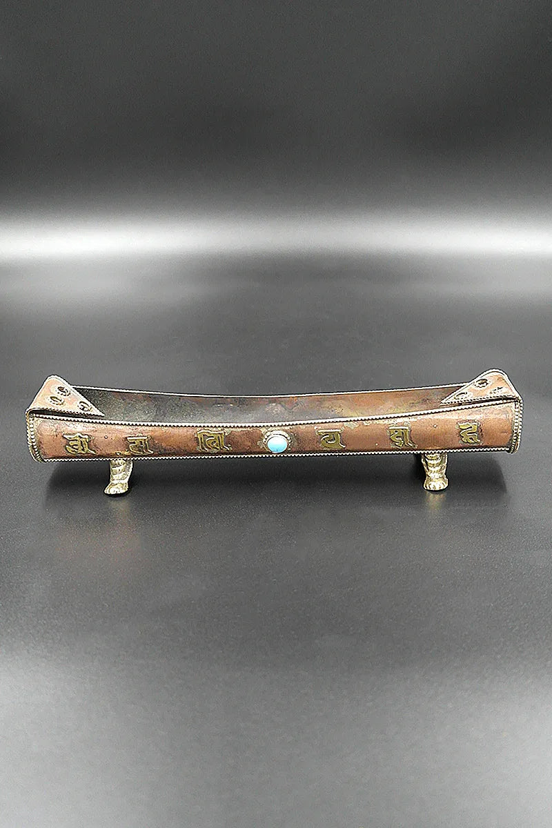 Tibetan Buddhist Copper Incense Burner, 7" - Vajracrafts