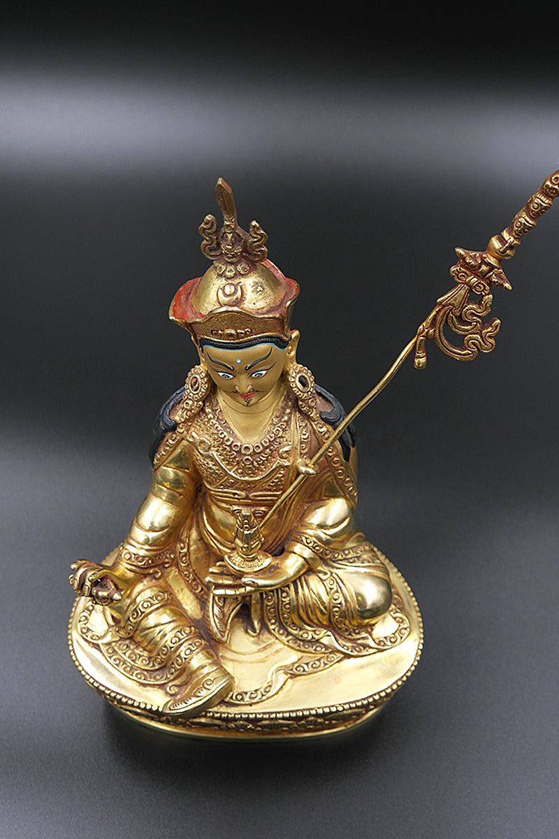 Tibetan Guru Rinpoche Padmasambhava Gold Plated Statue – Vajracrafts