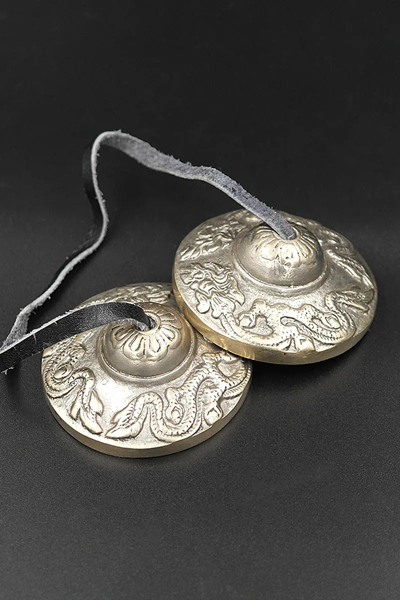 Dragon Carved High-Quality Hand Tuned Tingsha 2.3" - Vajracrafts