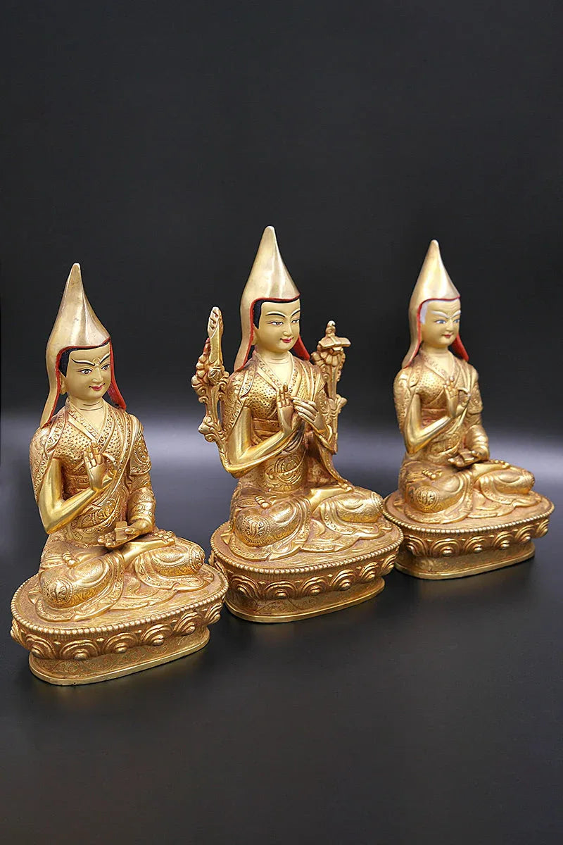 Tibetan Guru Tsongkhapa Statues Set 9" - Vajracrafts