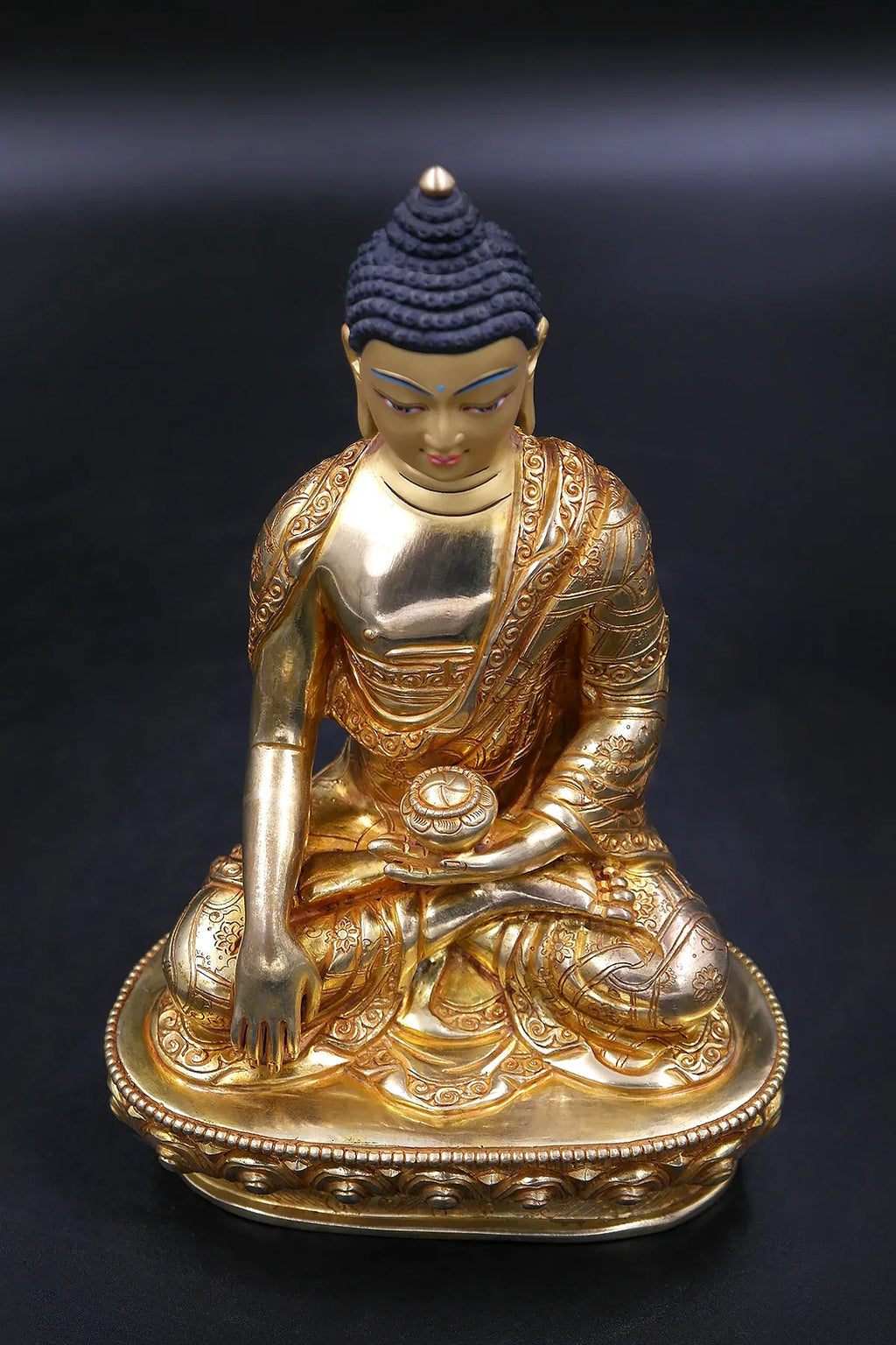 Hand carved Shakyamuni Buddha Statue from Nepal 7" - Vajracrafts