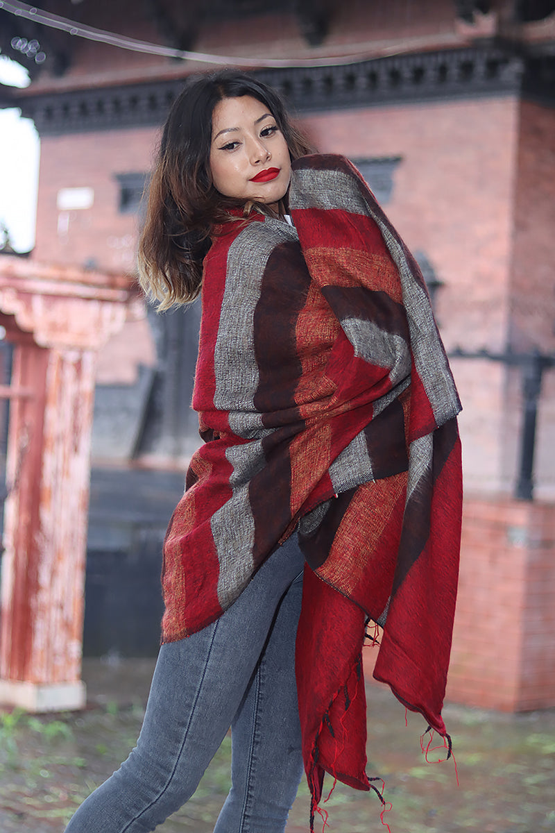 Elegant Colors Himalayan Yak Wool Blanket/Travel Throw