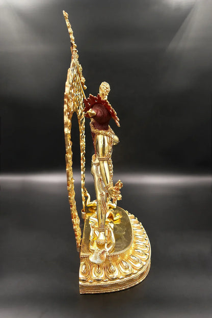 Gold Plated Vajra yogini Statue full fire, 14" - Vajracrafts