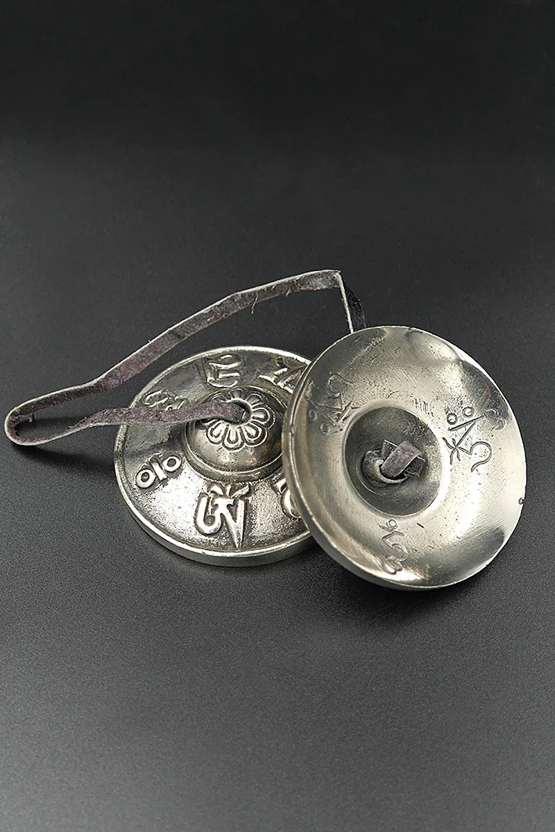 Om mane peme hum embossed High-Quality Tingsha 2.5" - Vajracrafts