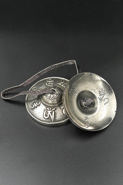 Om mane peme hum embossed High-Quality Tingsha 2.5" - Vajracrafts