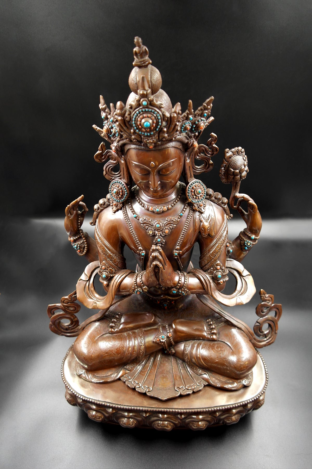 Jeweled Tibetan Chenrezig Statue 20"