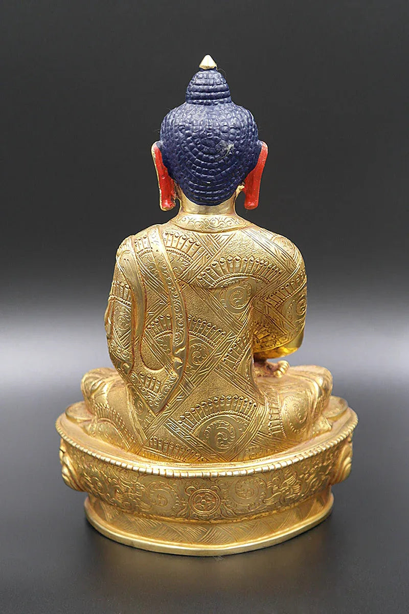Gold Plated Amitabha Buddha Statue 8" - Vajracrafts