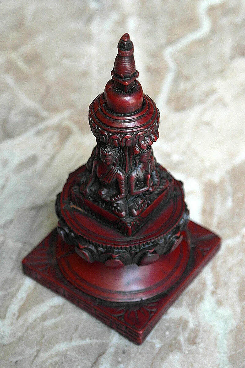 Tibetan Buddhist Resin Stupa Chorten Statue - Vajracrafts