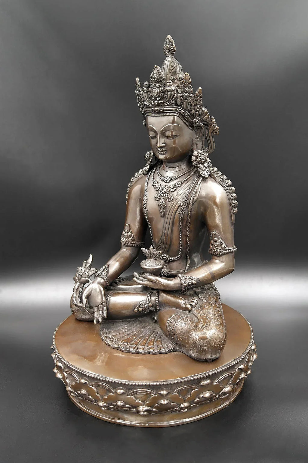 Crowned Medicine Buddha Statue 14" - Vajracrafts