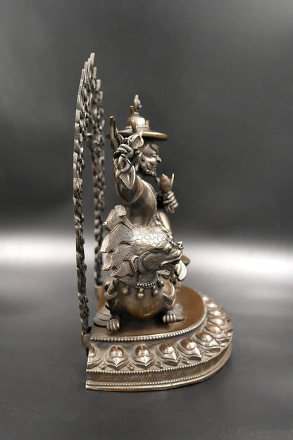 Buddhist Protector Dorje Legpa or Vajra Sadhu copper statue 10" - Vajracrafts