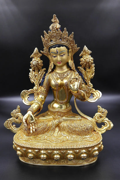 White Tara Statue from Nepal, 13" - Vajracrafts