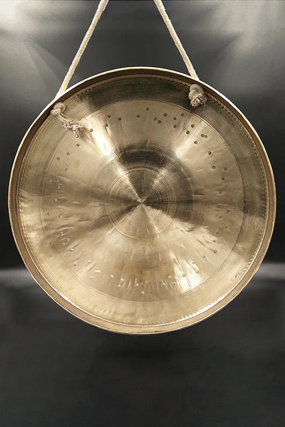 White Chau gong and wood mallet For Sound Therapy 23.5" - Vajracrafts