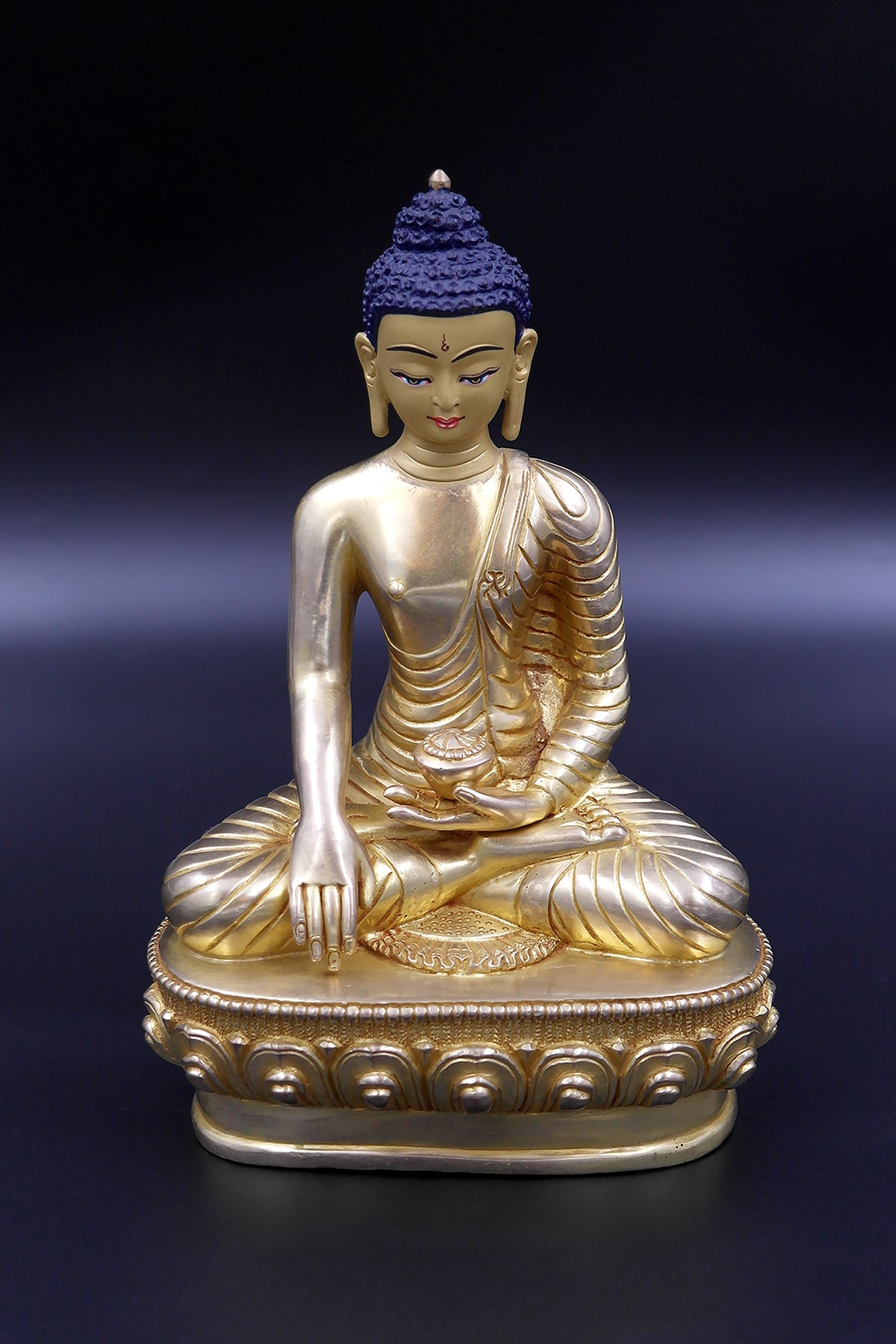 Copper Gilt Tathagata Shakyamuni Buddha Statue 7"