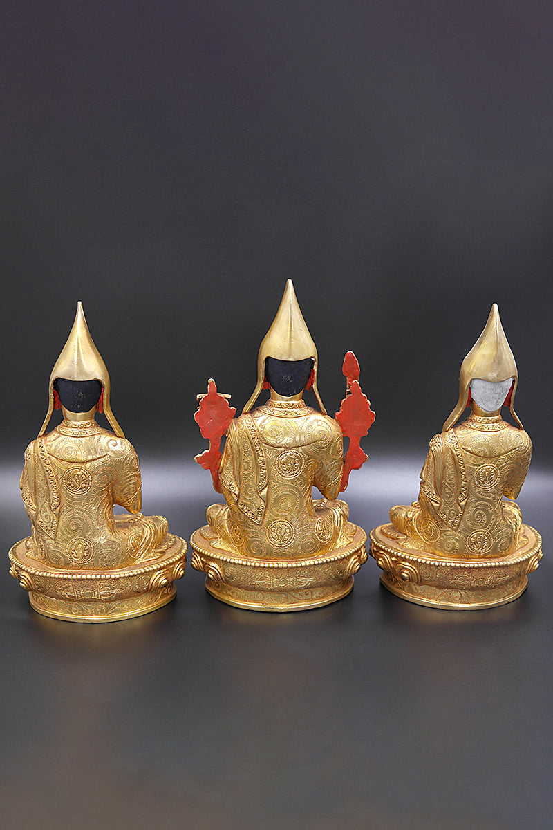 Tibetan Guru Tsongkhapa Statues Set 9"