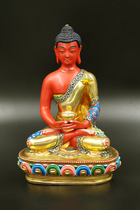 Colorful Amitabh Buddha Statue from Nepal 6"