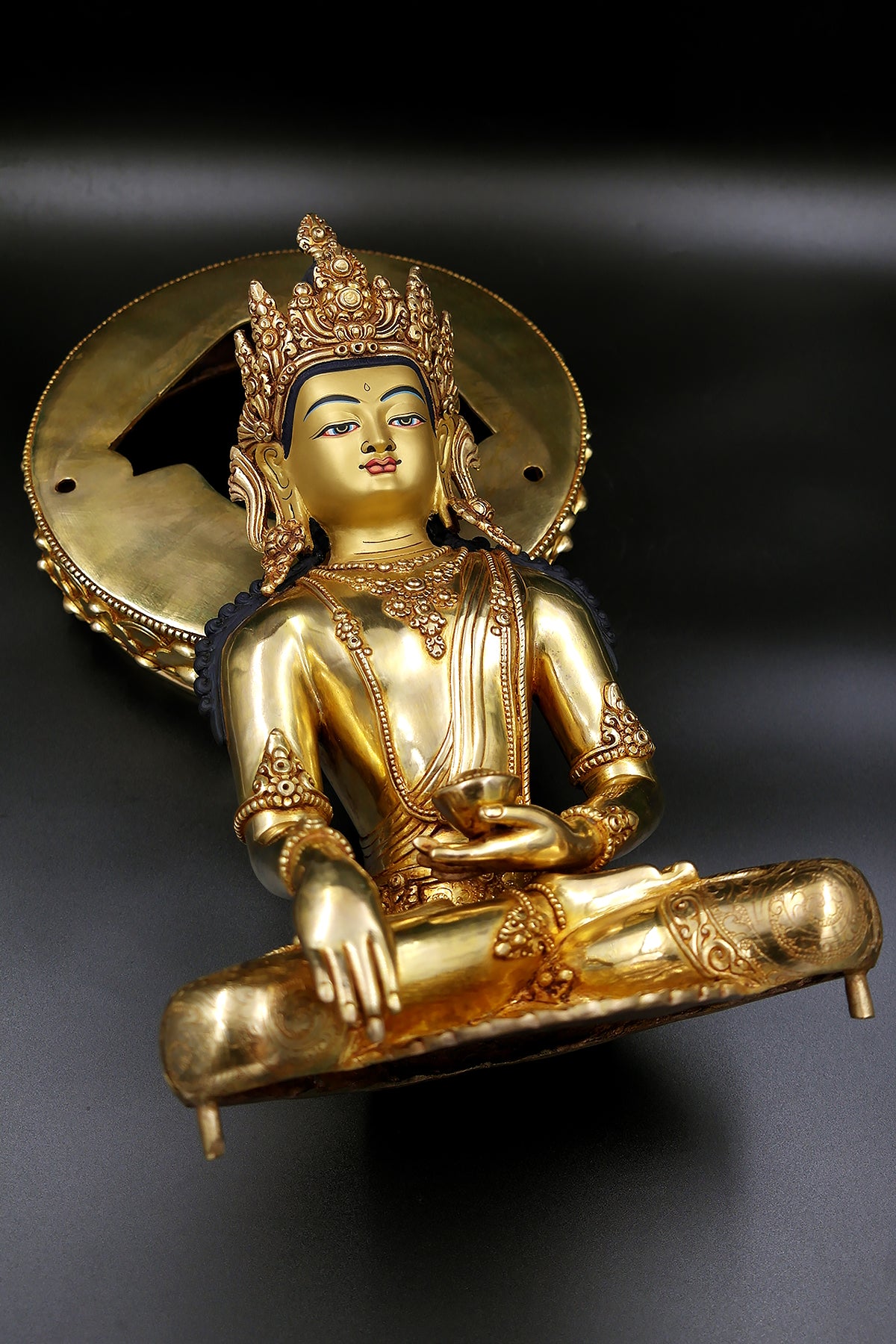 Crowned Shakyamuni Buddha Statue 12"
