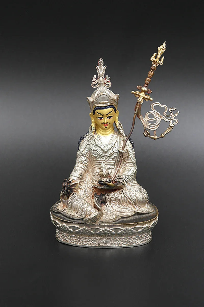 Guru Padmasambhava Statue in Two colors from Nepal 4" - Vajracrafts