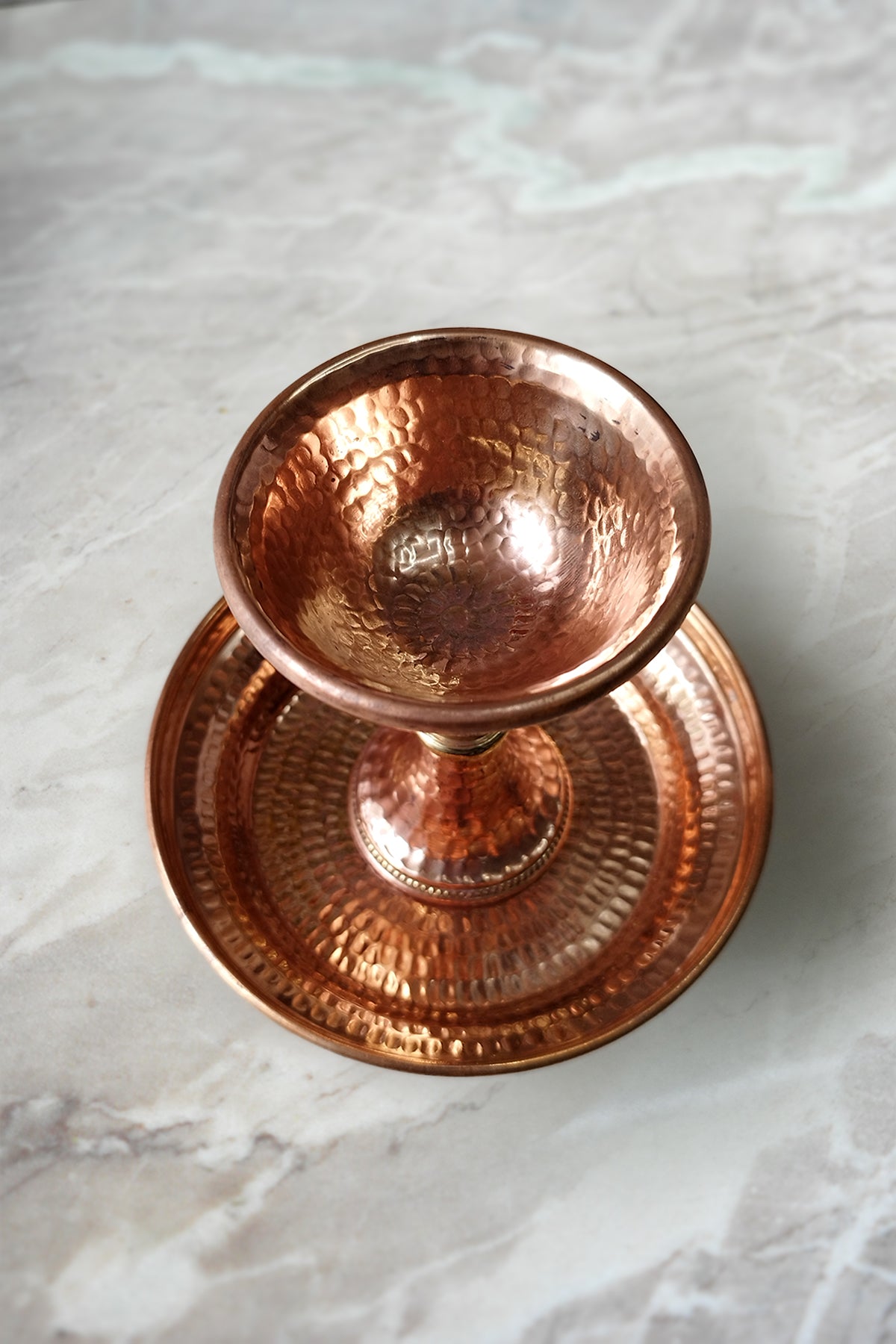 Hand Hammered Copper Serkym Set, Tibetan Buddhist Serkyem Copper Set 6"